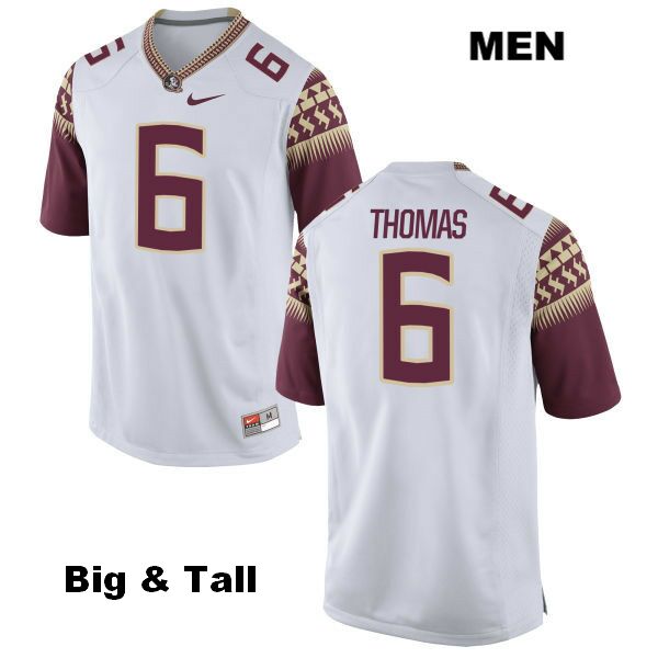 Men's NCAA Nike Florida State Seminoles #6 Matthew Thomas College Big & Tall White Stitched Authentic Football Jersey LCW7669JS